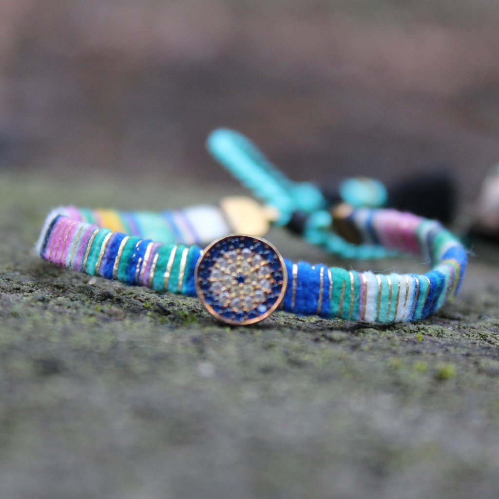 525 Colorful Gypsy Boho Cord Cinch Bracelet